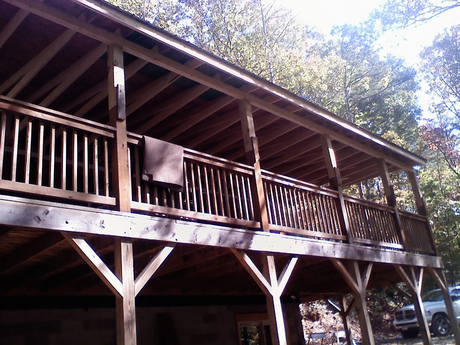 Timber framing under a new elevated porch and deck — Roof Leak Repair in Woodford by Roofing Brothers